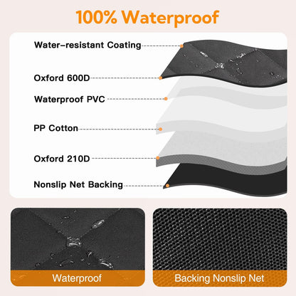 Heavy-Duty Waterproof Dog Car Seat Cover with Side Flaps - Anti-Scratch Nonslip Hammock Style Protector for Back Seats of Cars, Trucks, and SUVs
