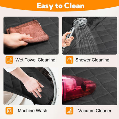 Heavy-Duty Waterproof Dog Car Seat Cover with Side Flaps - Anti-Scratch Nonslip Hammock Style Protector for Back Seats of Cars, Trucks, and SUVs